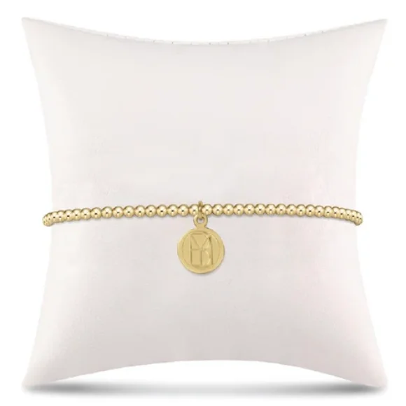 Classic Gold 2mm Bead Bracelet- Be You Small Gold Disc