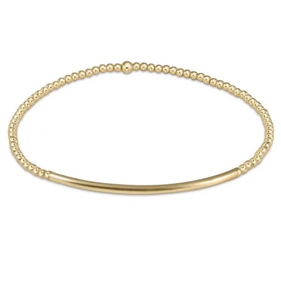 Classic Gold 2mm Bead Bracelet Bliss Bar Gold