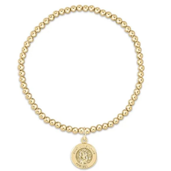 Classic Gold 3 mm Bead Bracelet Protection Gold Disc