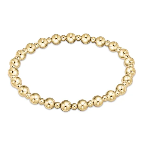 Classic Grateful Pattern 5mm Bead Bracelet – Gold