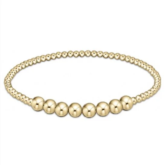 Classic Grateful Pattern Bead Bracelet – Gold 5mm