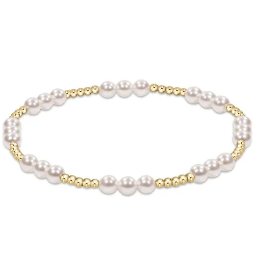 classic joy pattern 4mm bead bracelet – pearl