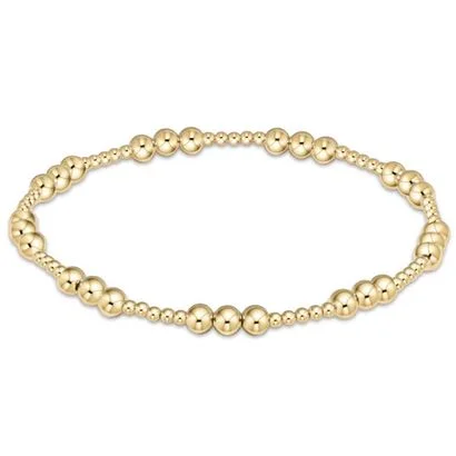 Classic Joy Pattern 4mm Bead Bracelet Gold