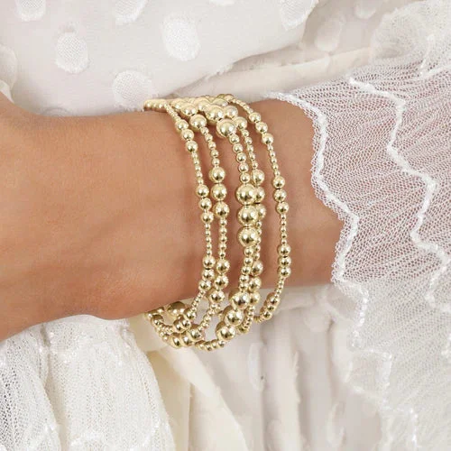 Classic Joy Pattern 5mm Bead Bracelet – Gold