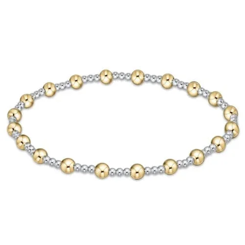 Classic Sincerity Pattern 4mm Bead Bracelet Bracelet – Mixed Metal