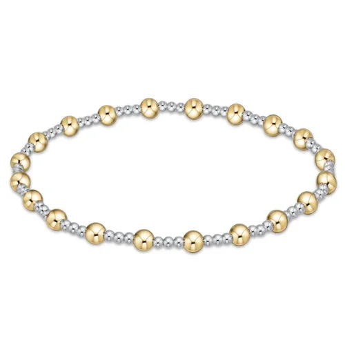Classic Sincerity Pattern 4mm Bead Bracelet- Mixed Metal