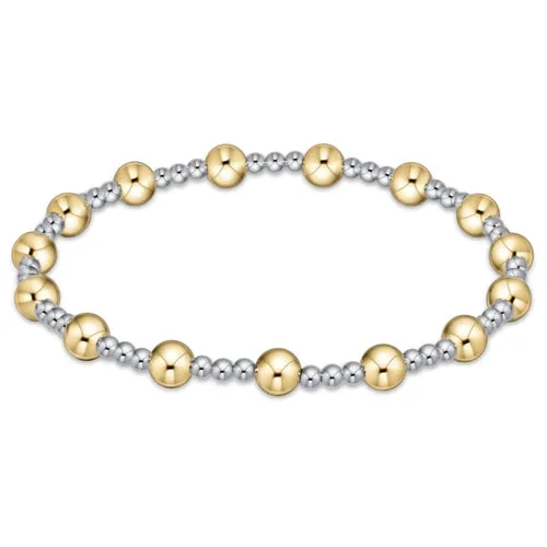Classic Sincerity Pattern 5mm Bead Bracelet – Mixed Metal