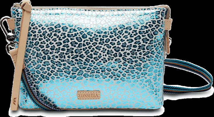 Consuela Kat Turquoise Leopard Midtown Crossbody Purse