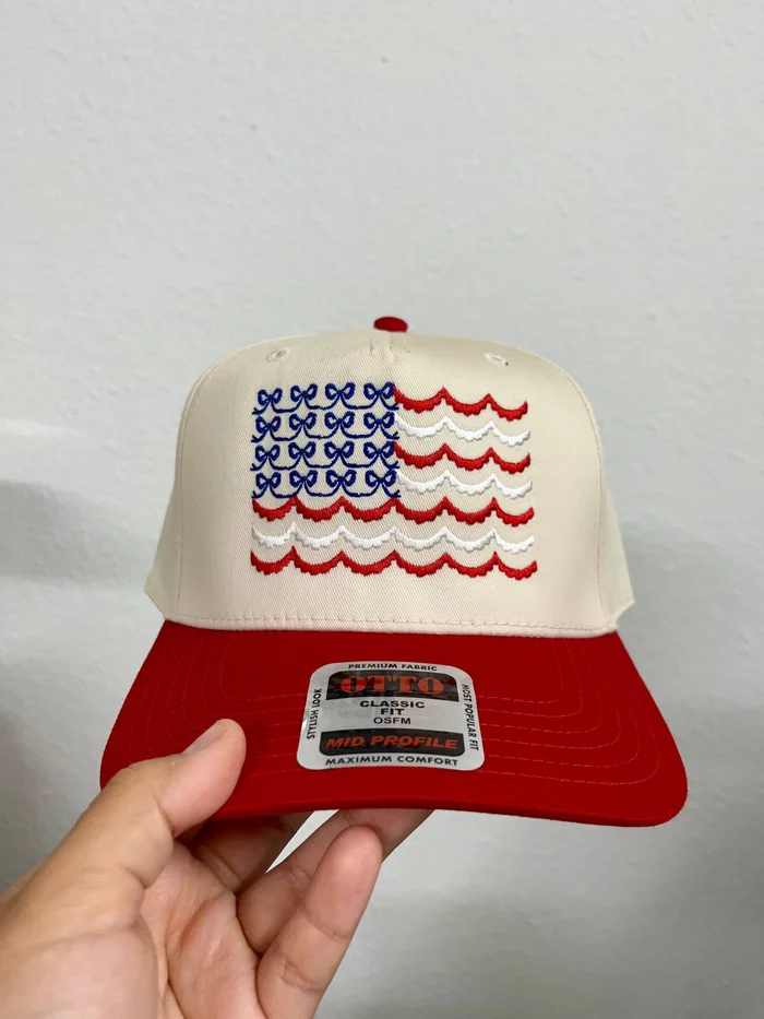 Coquette American Flag Hat