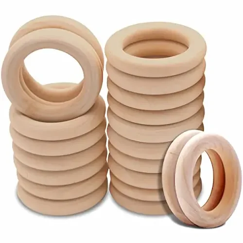 Craft House Wooden Rings For Crafts 20 Pcs 55Mm – Smooth Unfinished Macrame Rings Durable & Lightweight Wood Rings For Jewelry Diy Making Crafts & Home Decor