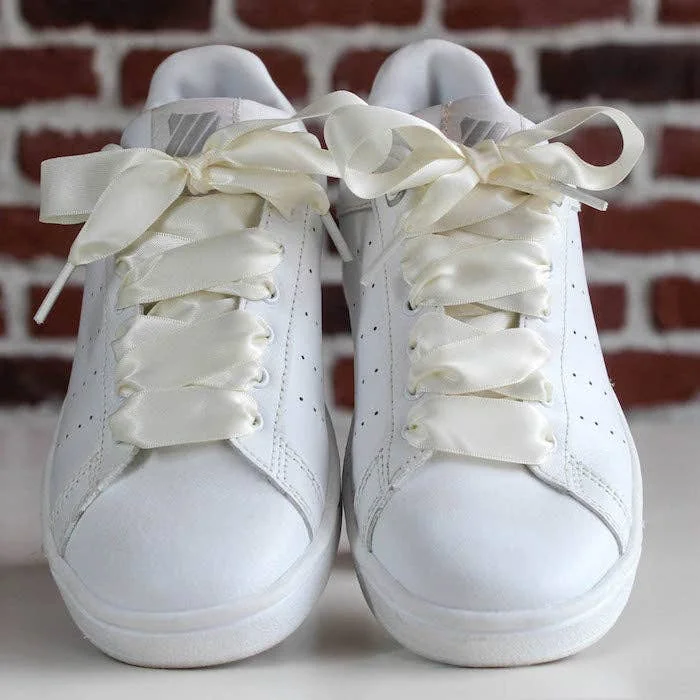 Cream satin laces