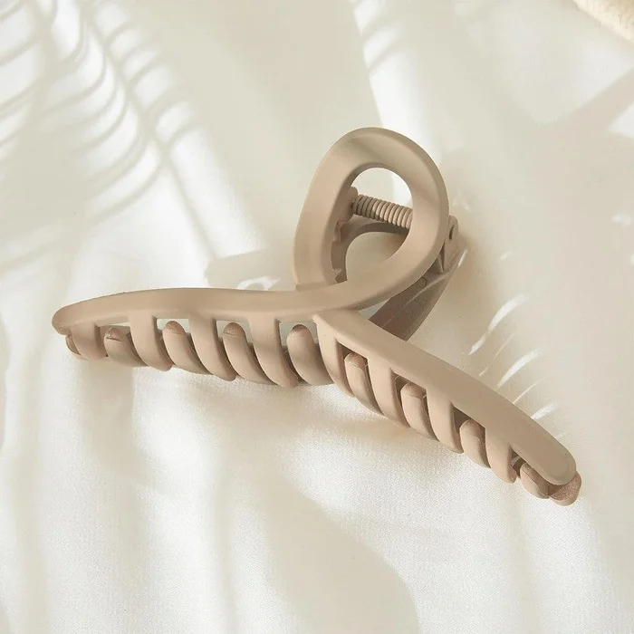 Criss Cross Matte Taupe Hair Claw