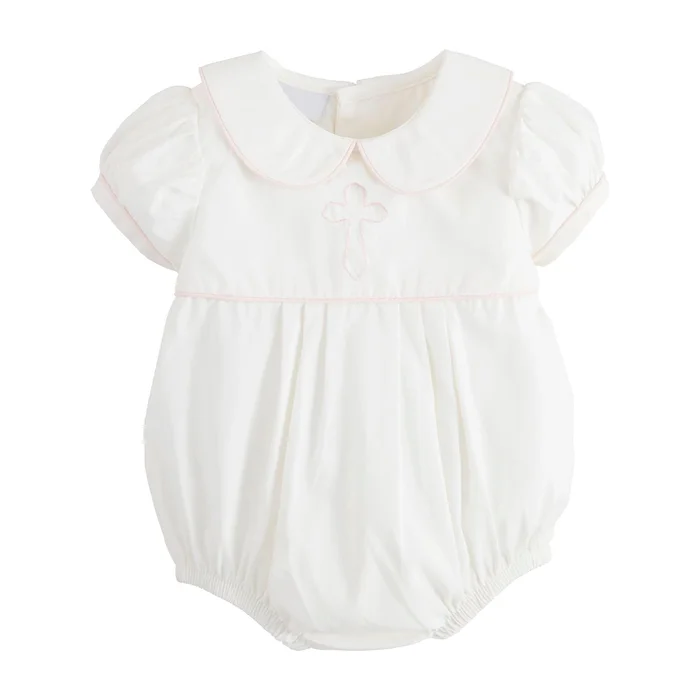 CROSS WITH PINK TRIM POPLIN BUBBLE