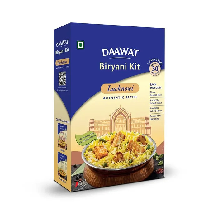 Daawat Biryani Kit Lucknowi Authentic Recipe Ready in 30 min Ready to Cook 334 gm
