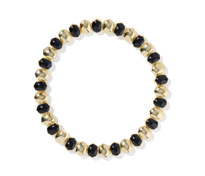 Daphne Enamel Gold Stretch Bracelet in Black Enamel – Kendra Scott