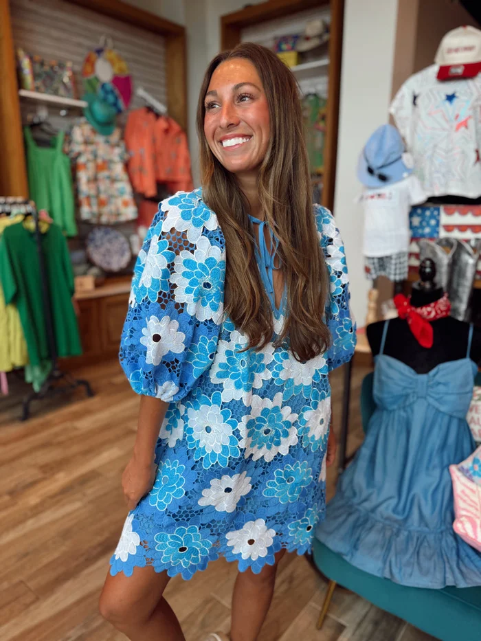 Deb Blue Bonnet Mini Dress