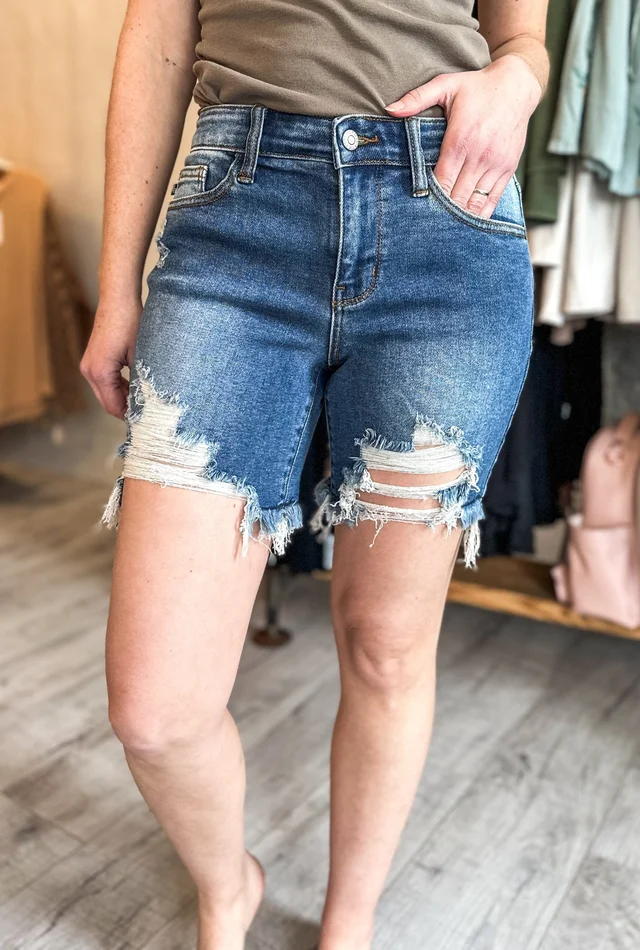 Destroy Fray Hem Shorts by Judy Blue