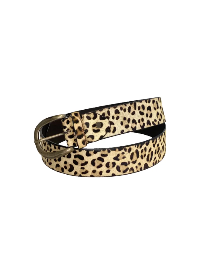 Diba True Cheetah Cow Hide Belt – Tan