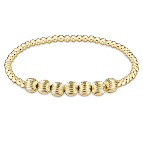 dignity beaded bliss 3mm bead bracelet- 6mm gold