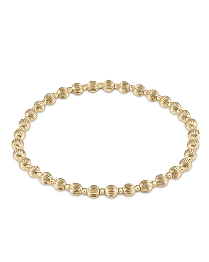Dignity Grateful Pattern 4mm Bead Bracelet – Gold