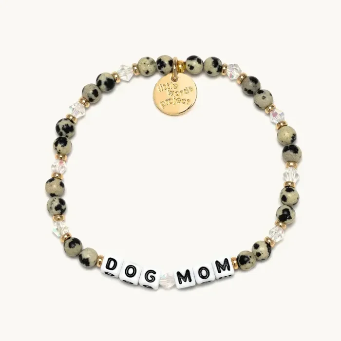 Dog Mom Beaded Bracelet Cookies and Cream