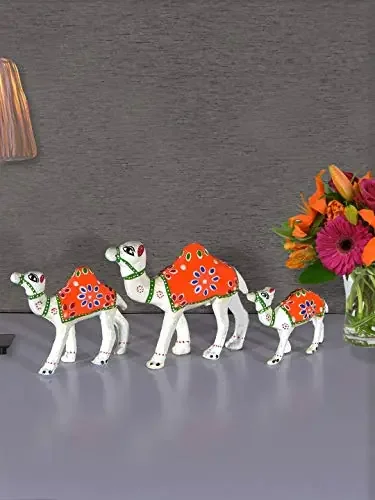 DreamKraft Hand Crafted Showpiece Camel for Decoration Standard White 2