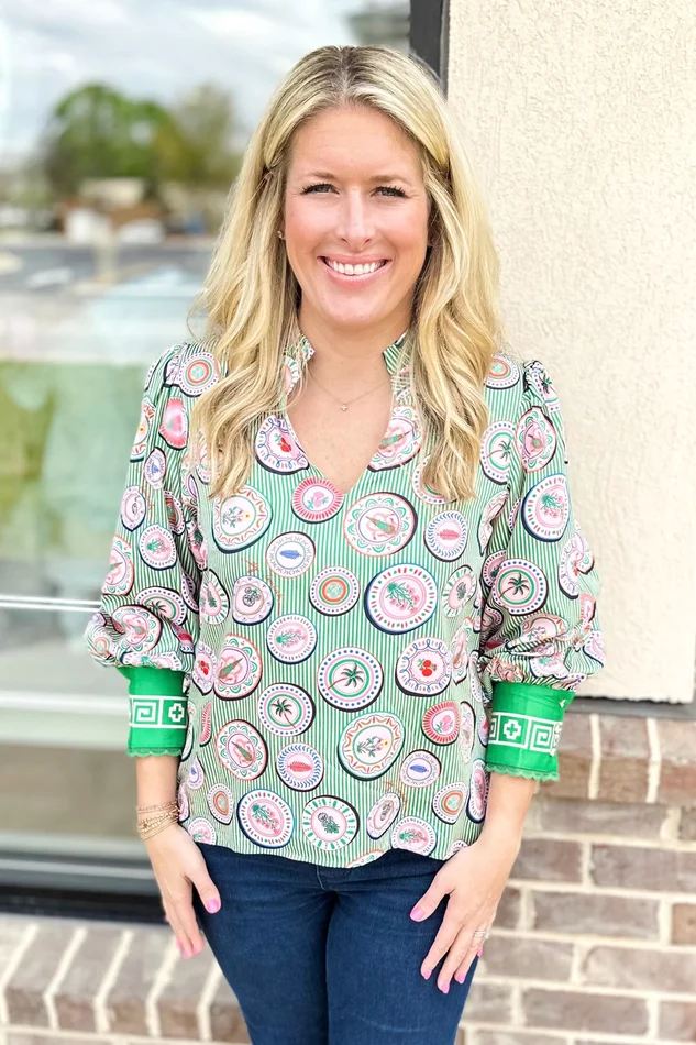 EMILY LOVELOCK: GREEN HAILEY BLOUSE
