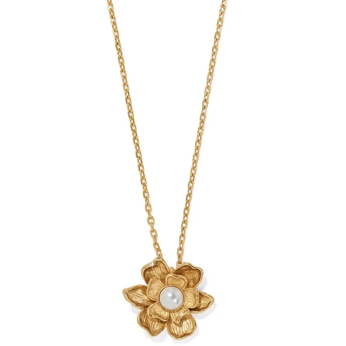 EVERBLOOM PEARL FLOWER NECKLACE-GOLD