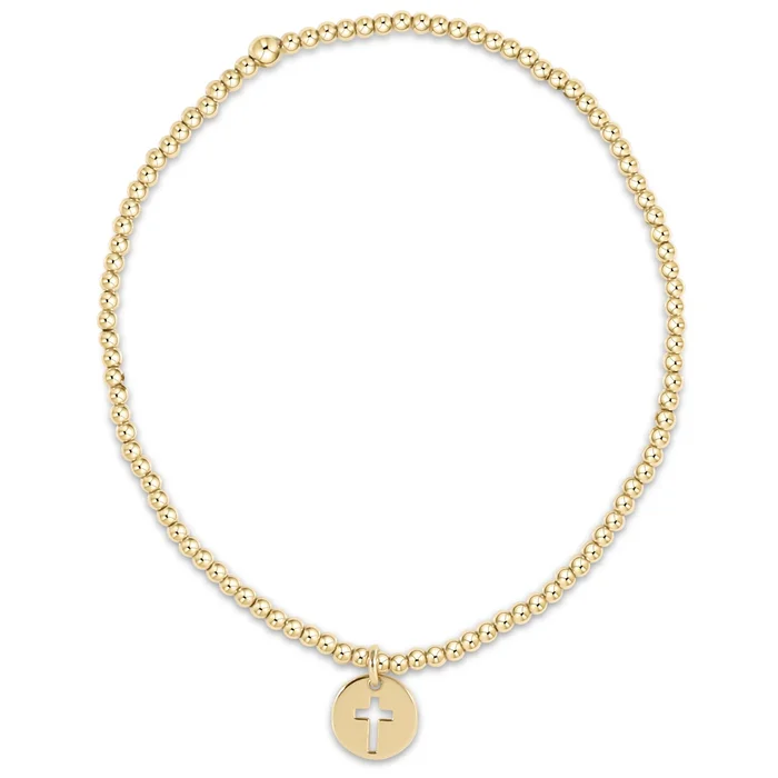 EXTENDS – CLASSIC GOLD 3MM BEAD BRACELET – BLESSED GOLD DISC