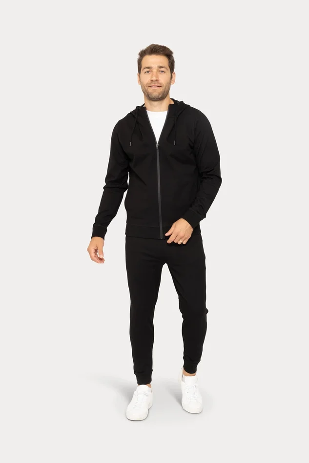 Ezra Performance Zip Up Hoodie (Black)