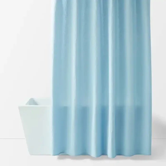 Fabric Waffle Shower Curtain Blue – Room Essentials™