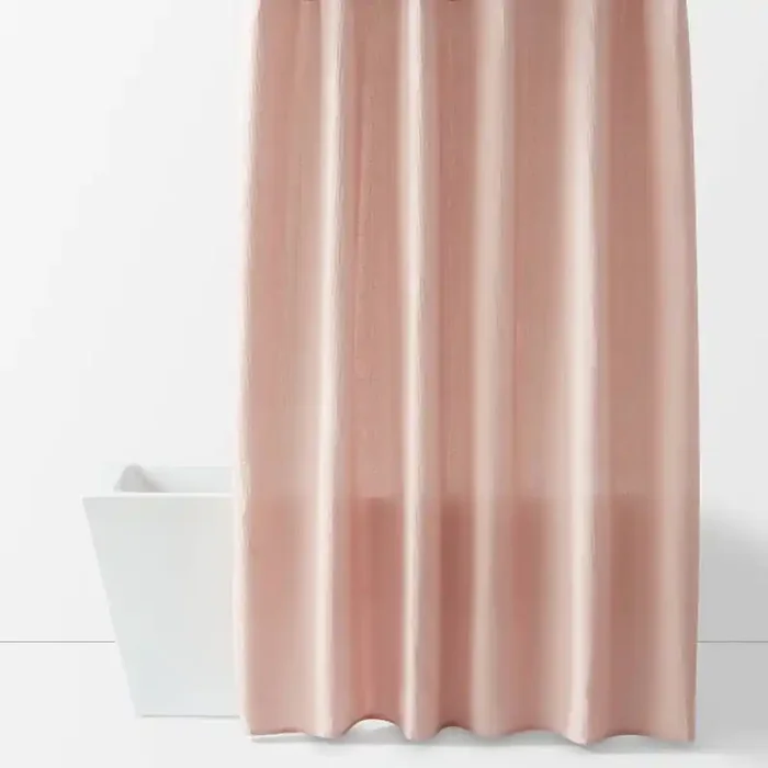 Fabric Waffle Shower Curtain Pink – Room Essentials™