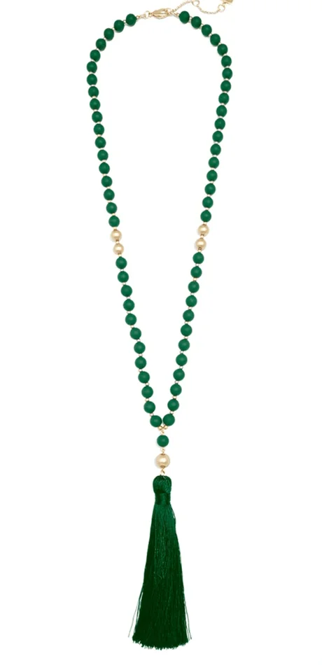 Faye Beaded Tassel Necklace