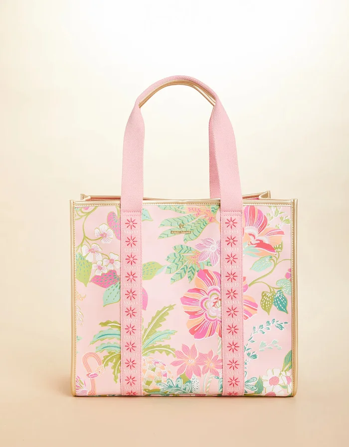FLAMINGO PINEAPPLE BOAT TOTE