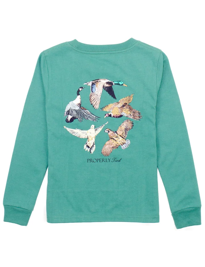 FLOCK TEAL LONG SLEEVE TEE