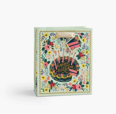 Floral Cake Medium Gift Bag