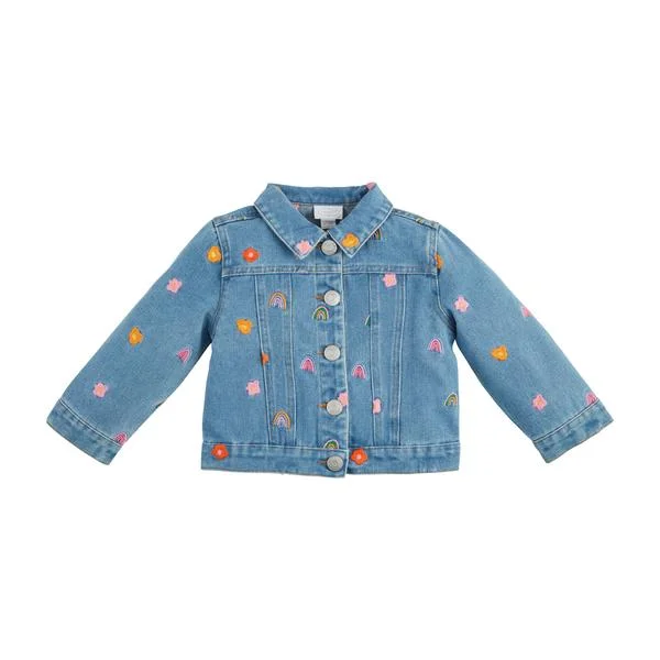 Floral Embrodiery Denim Jacket