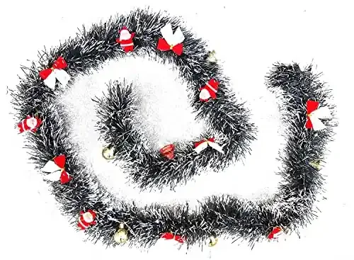Forty Wings 2 Psc Artificial Snow Merry Christmas Strings, Garlands Xmas Garland with 1pcs Balls Led Light String for X mas Christmas Tree Decoration and Home Decor