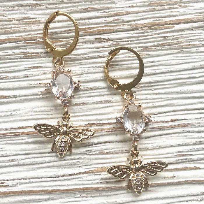 French Bee Gold Earrings