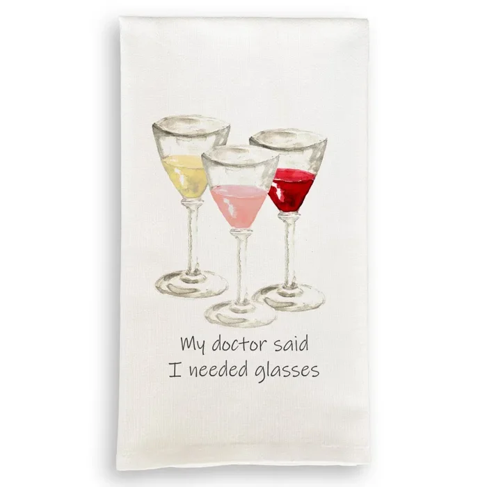French Graffiti My Doctor Said I Needed Glasses Tea Towel