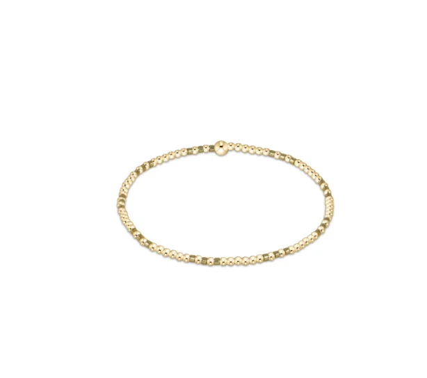 GAMEDAY HOPE JOY PATTERN 2MM BEAD BRACELET – GOLD LUSTER