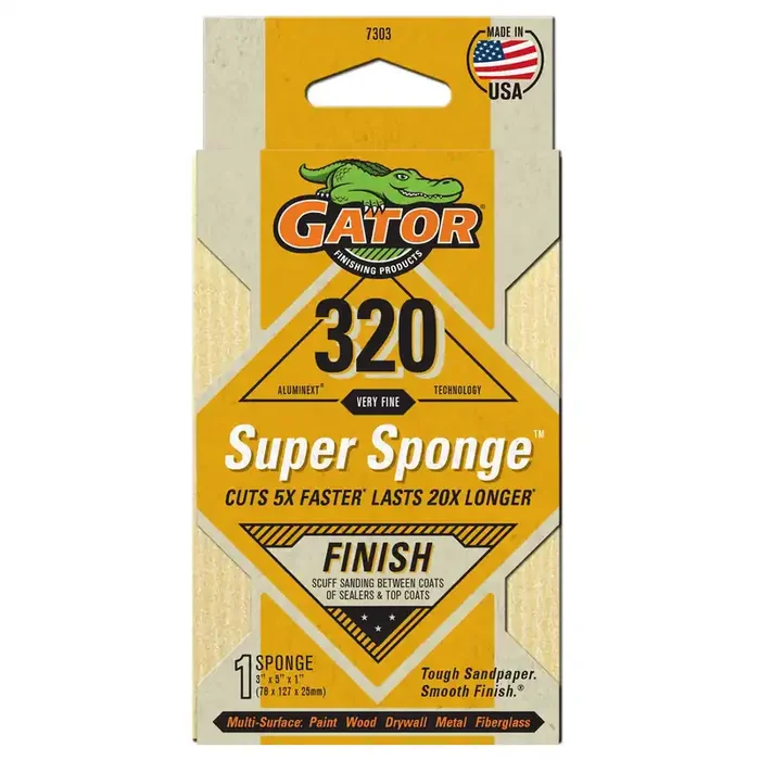 Gator AlumiNext Medium 320-Grit Sanding block 3-in x 5-in