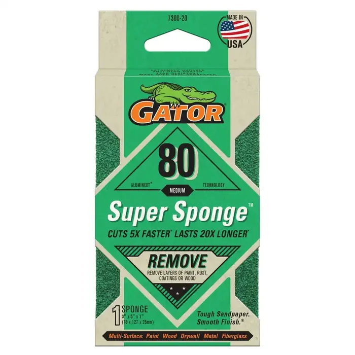 Gator Super Sponge Medium 80-Grit Sanding sponge