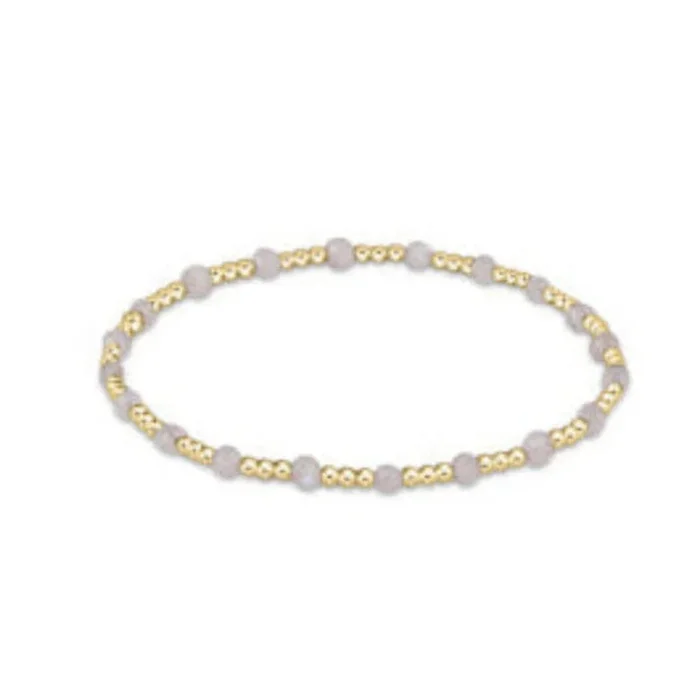Gemstone Gold Sincerity Pattern 3mm Bead Bracelet – Moonstone