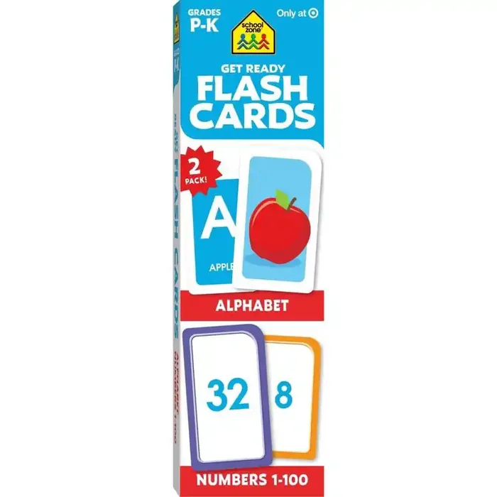 Get Ready Flash Cards Alphabet & Numbers 2pk – Target Exclusive Edition – by School Zone (Paperback)