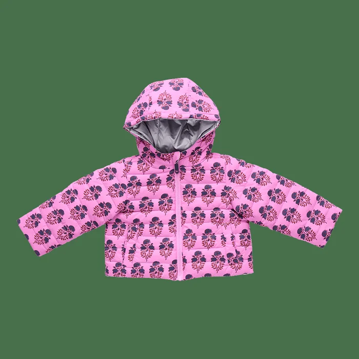 Girls Reversible Riley Jacket – Pink Strawflower