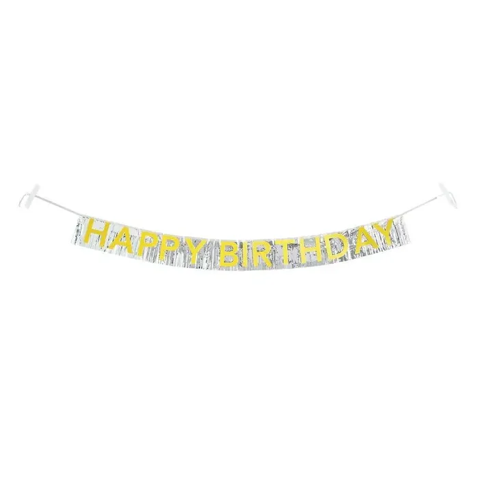 Gold and Silver Happy Birthday Banner – Spritz™