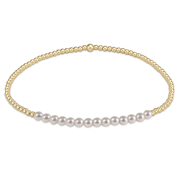 GOLD BLISS 2MM BEAD BRACELET – PEARL