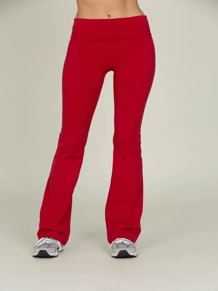 Gold Hinge Essential Fold Over Flare Pants – Ruby