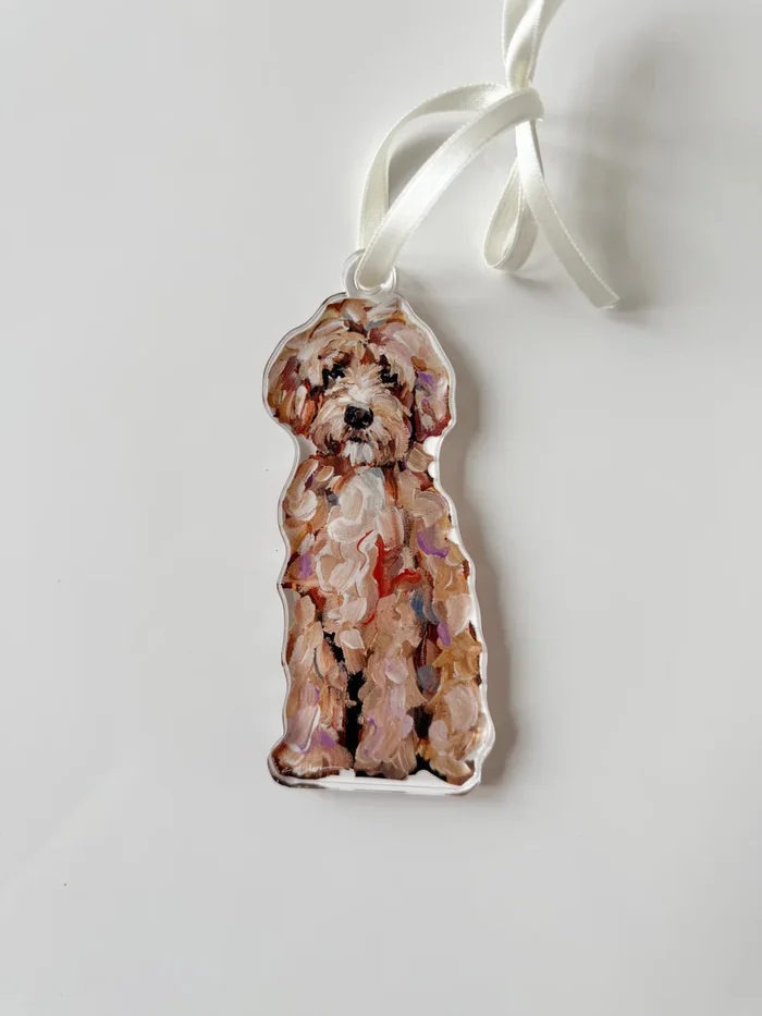 GOLDEN DOODLE ACRYLIC ORNAMENT